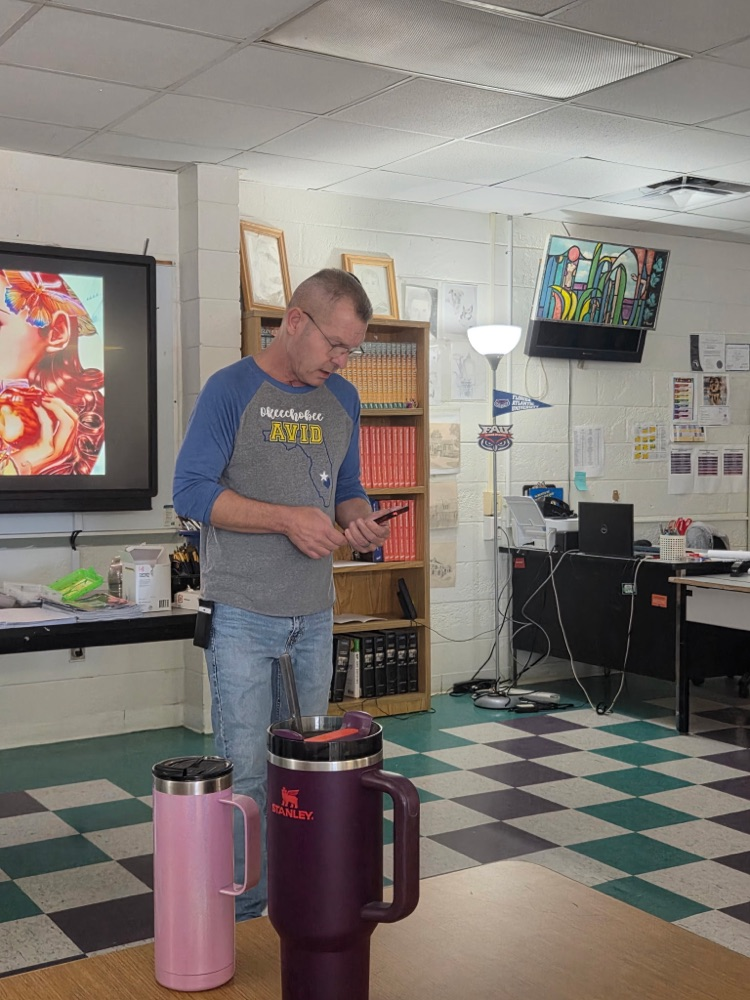 teacher in a PD in the art room