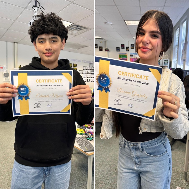 dit students of the week with certificates