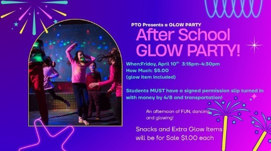 neon flyer with students dancing at glow party