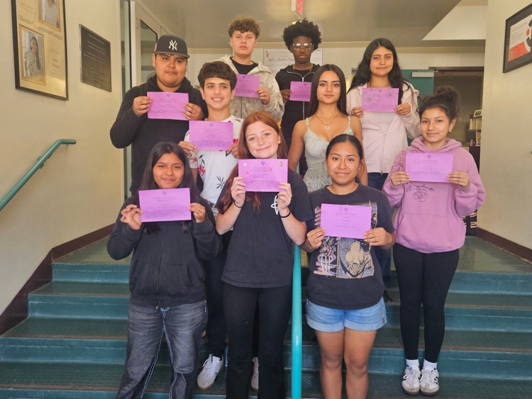 group of student of the month students 