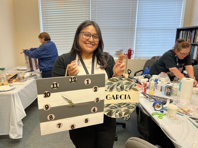 school members crafting 