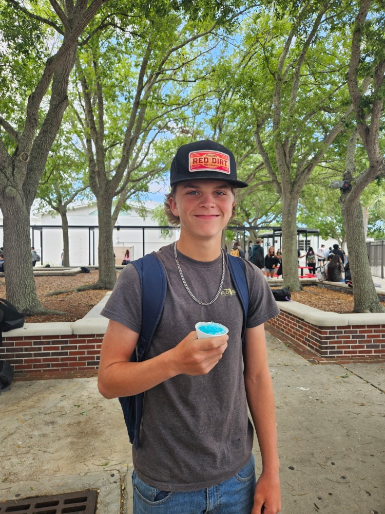 student with snowcones 