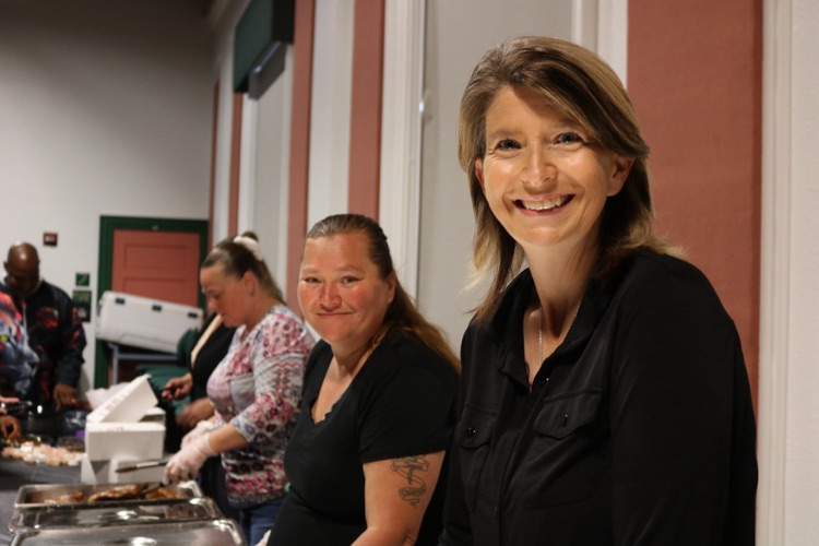 cafeteria ladies serving food