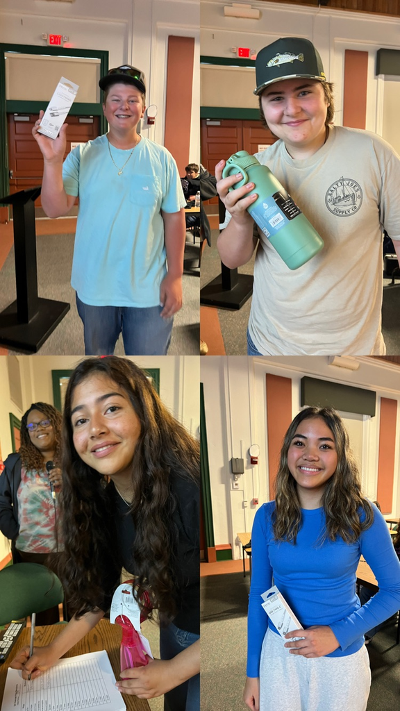 collage of students with raffle prizes 
