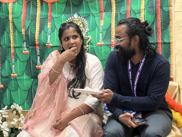 two people celebrating Indian babyshower 