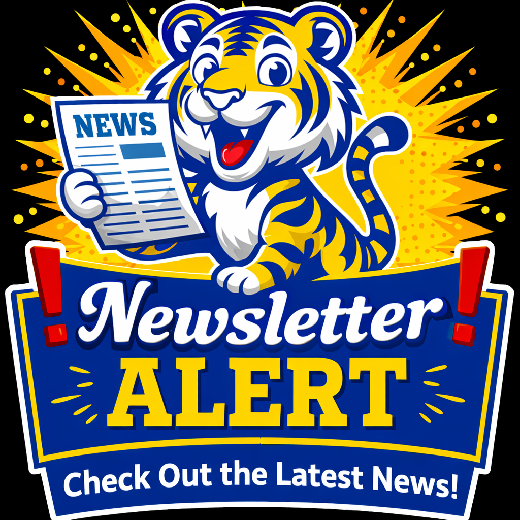 tiger newsletter alert holding newpaper