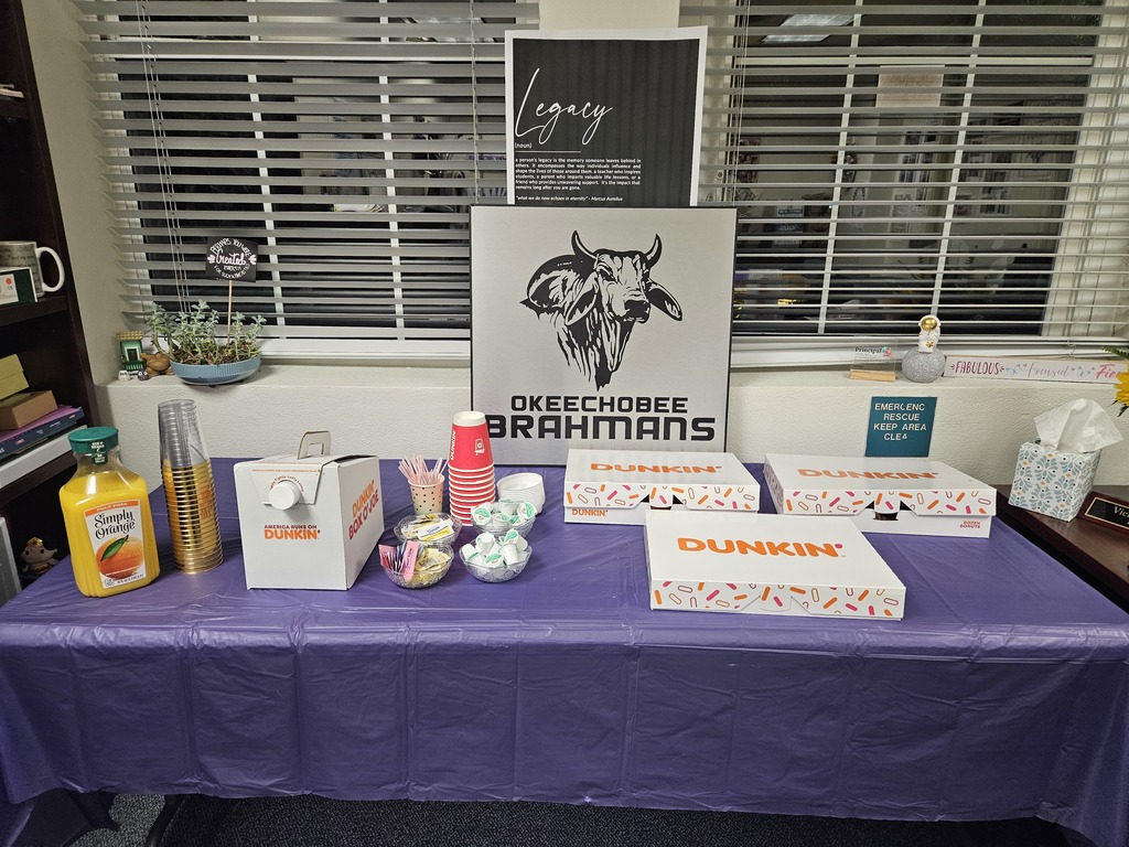 table with donuts and coffee