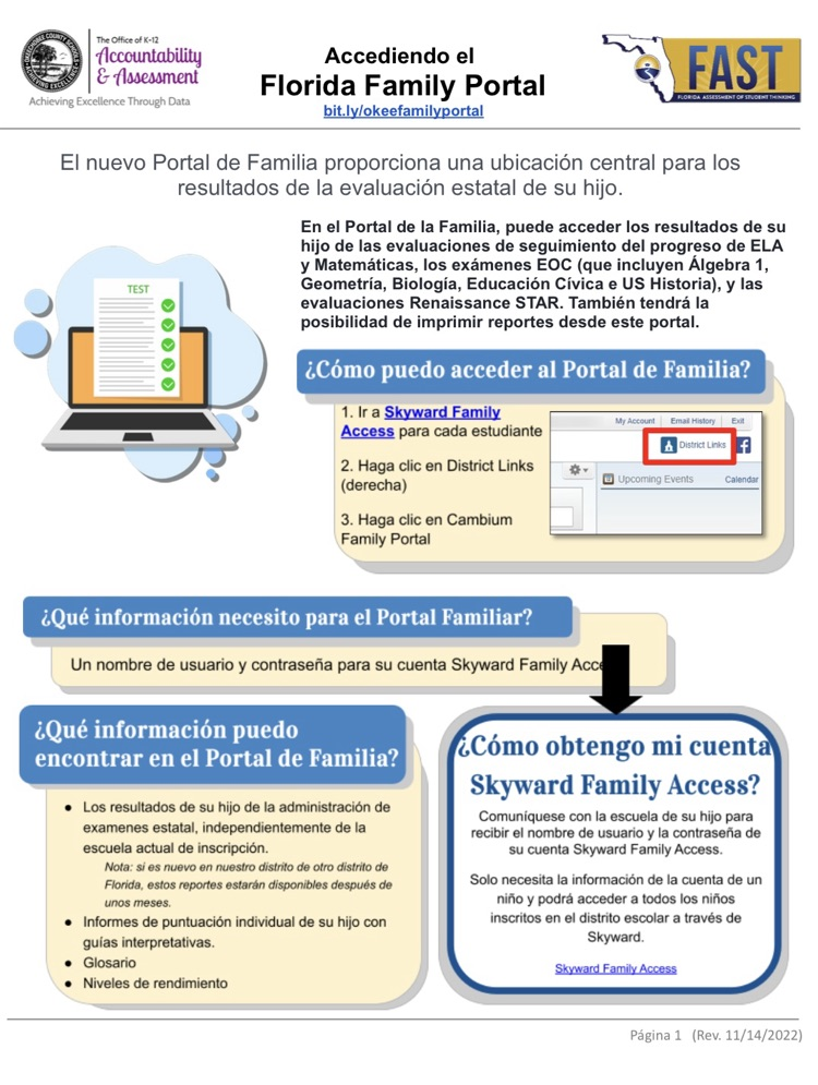 accessing skyward flyer in Spanish