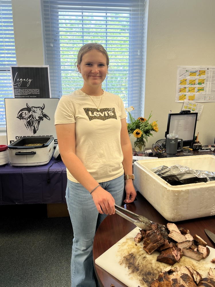 student serving food