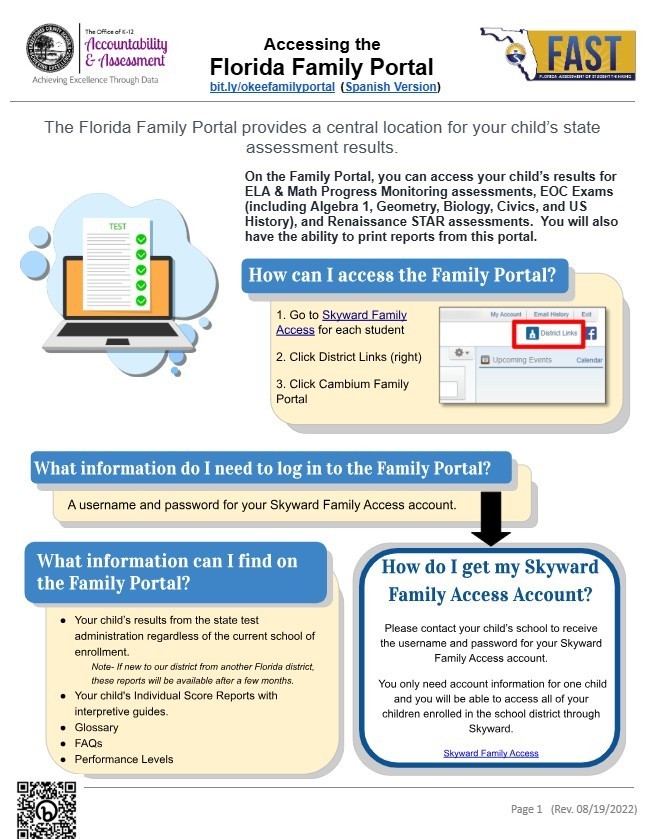 florida family portal sign on information
