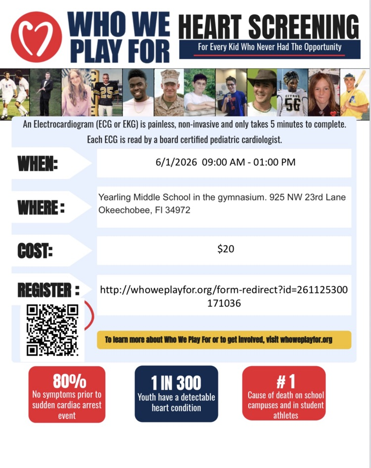 flyer for heart screening registration 