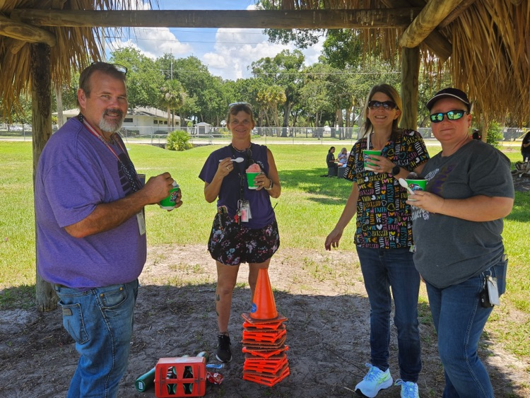 staff members with Kona ice