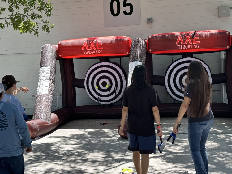 students playing games in school courtyard