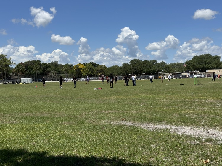 students playing on field