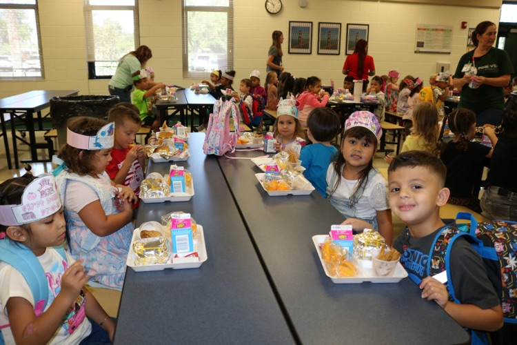 students at lunch
