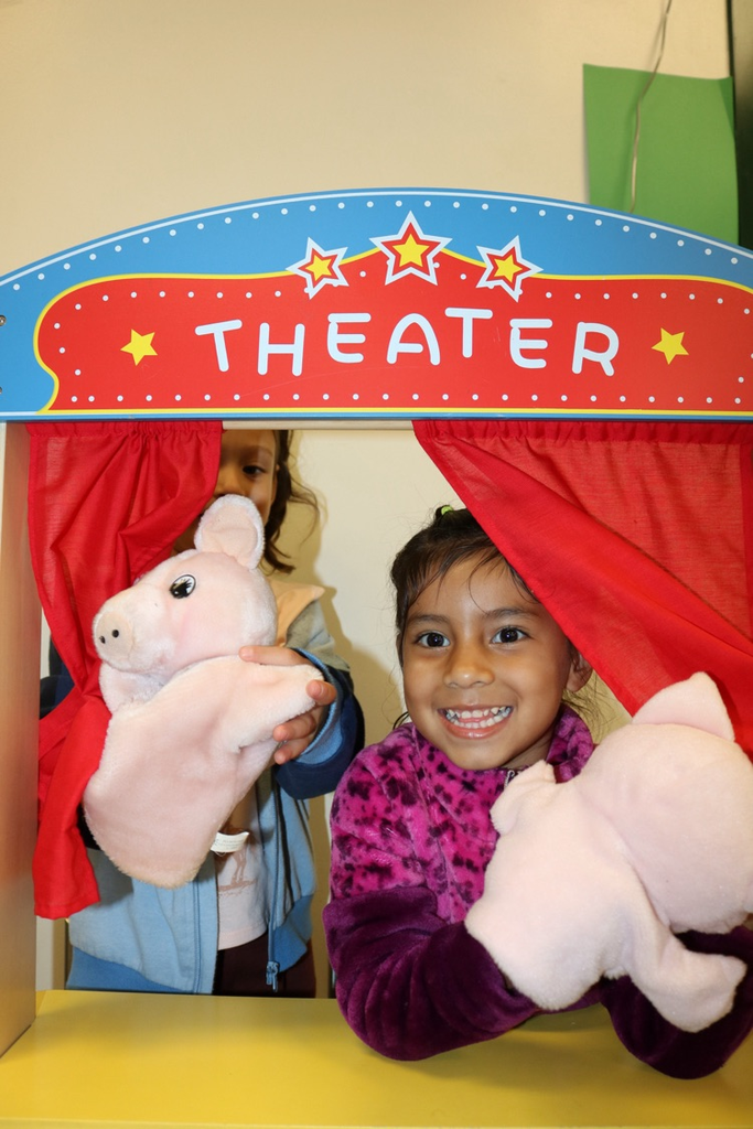 two vpk students playing theatre