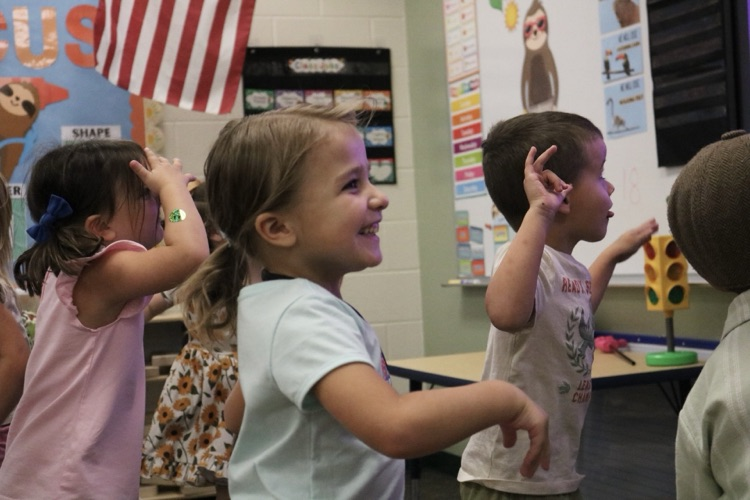 students dancing