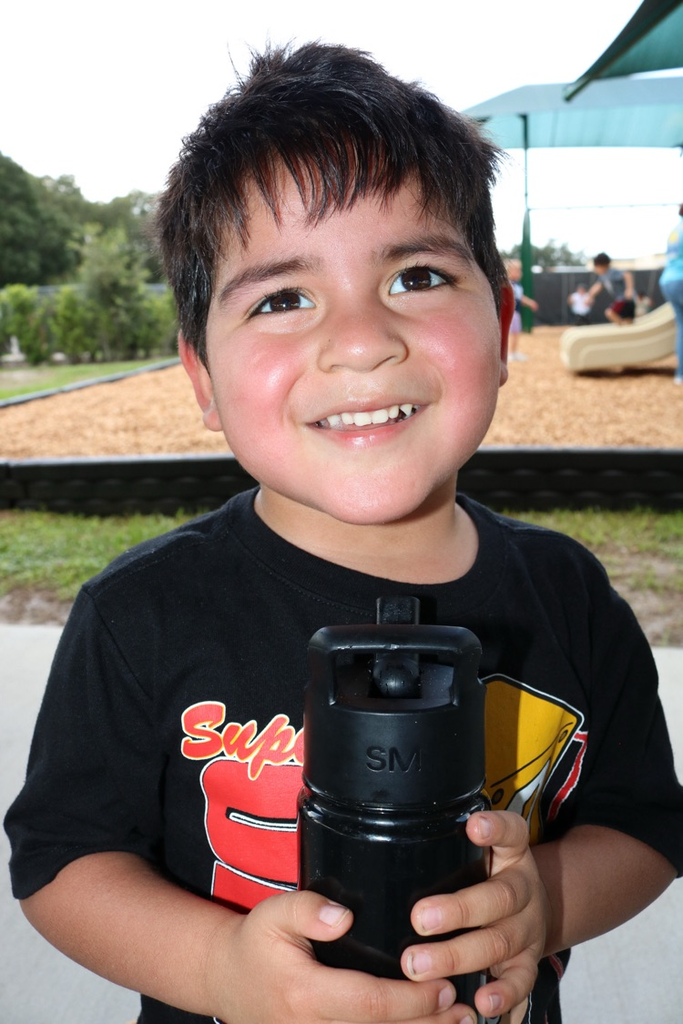student smiling at recess