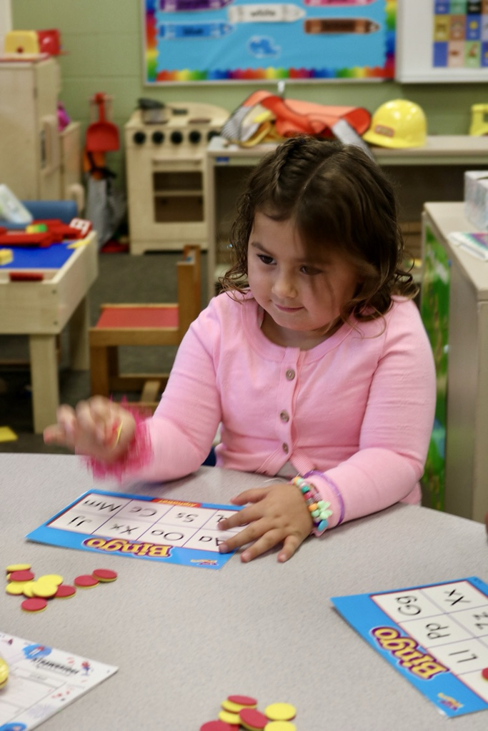 student playing bingo