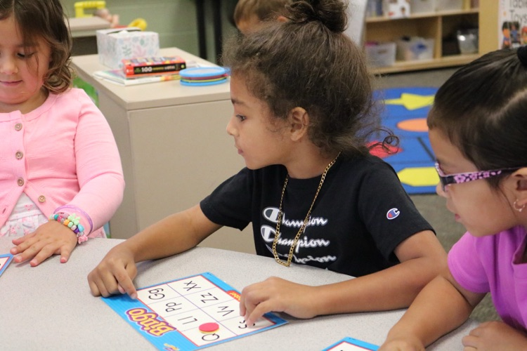 students playing bingo 
