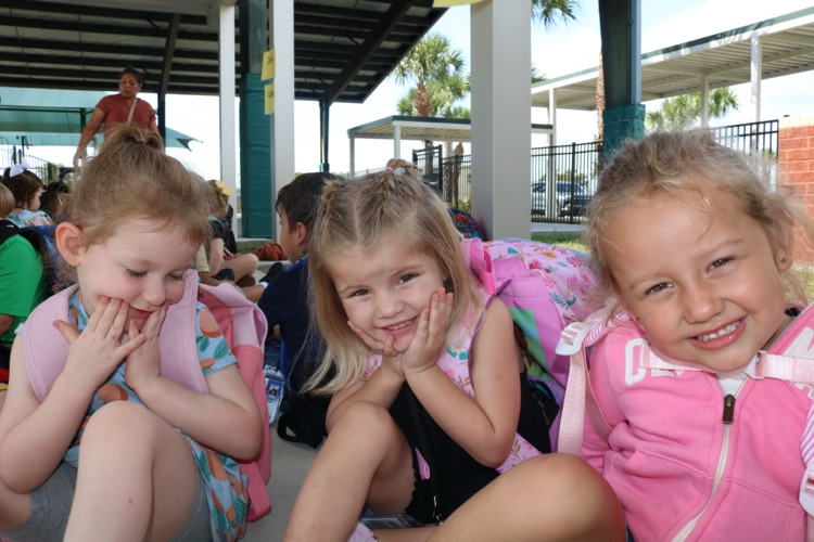 students waiting at half day dismissal