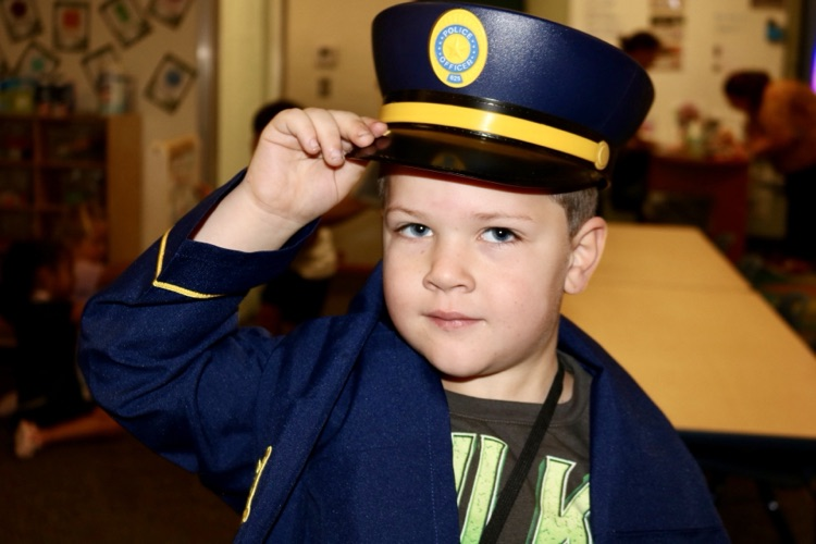student dressed up as a cop