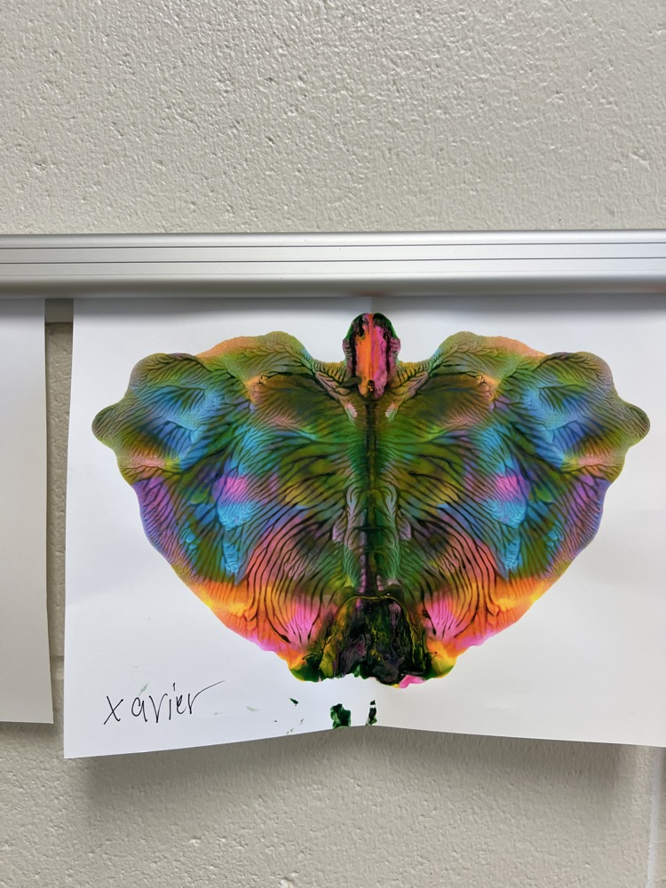 butterfly art on the wall