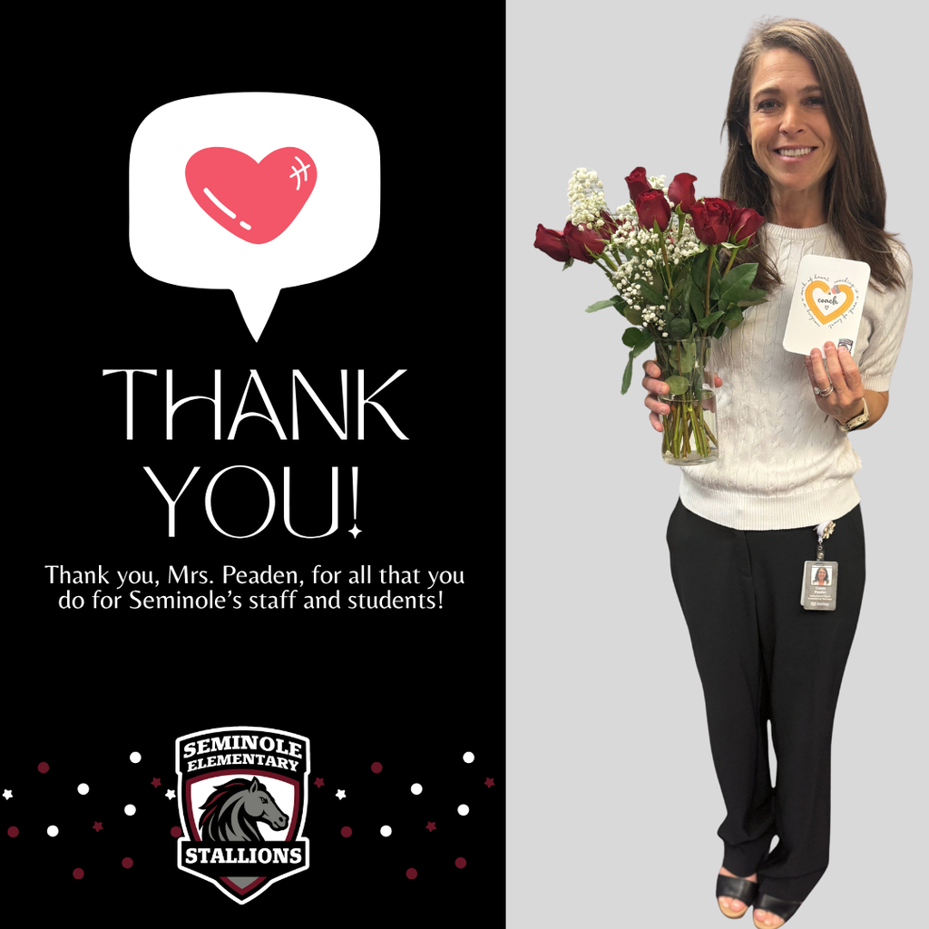 A smiling woman holds roses and a card. She wears a white top, black pants, and a badge. A heart speech bubble reads "THANK YOU!".