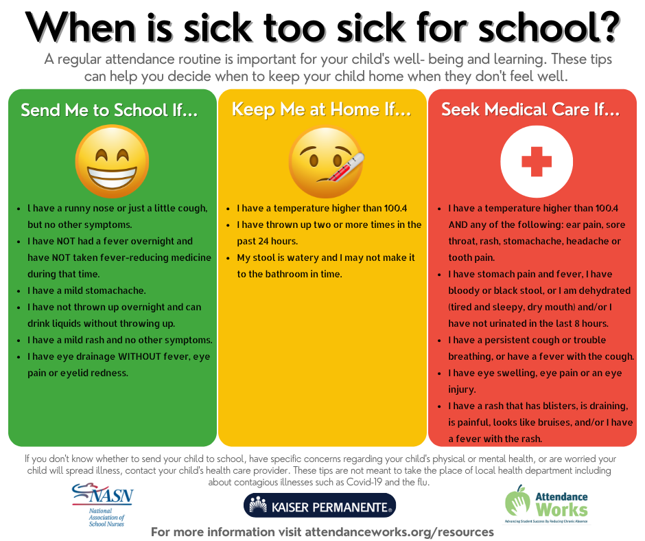 school sick guidance