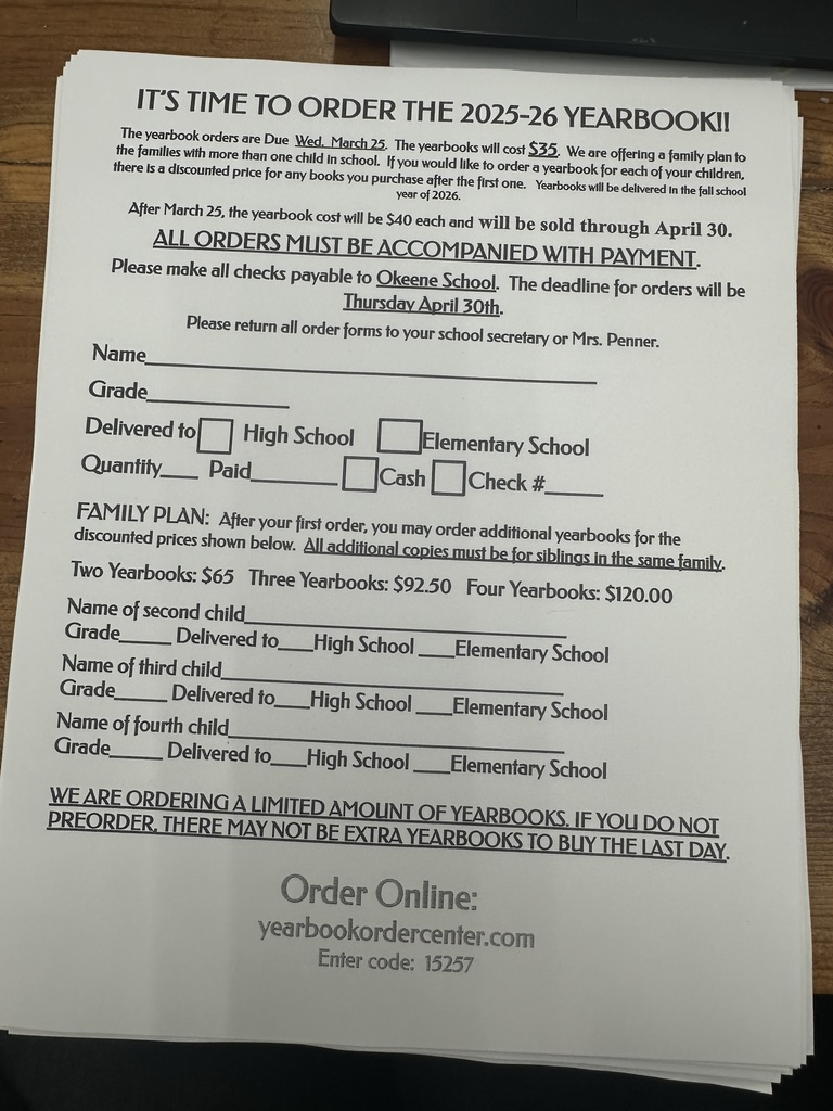Yearbook order form