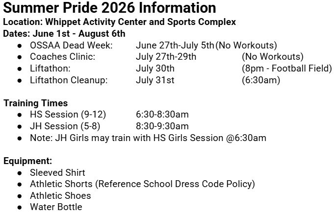 Summer Pride Date and Time Information.