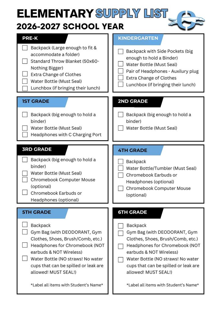 supply list