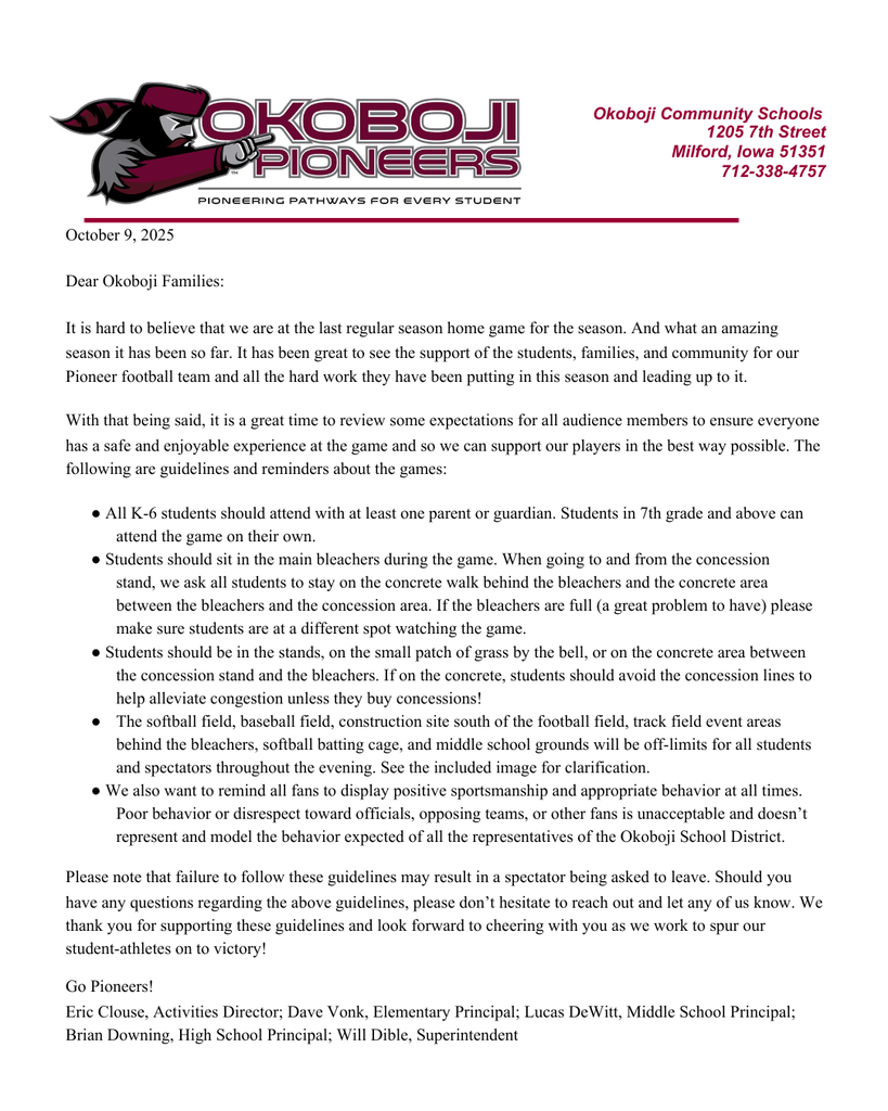 Football Attendance Expectations Pg 1