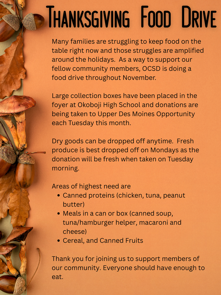 OCSD Thanksgiving Food Drive