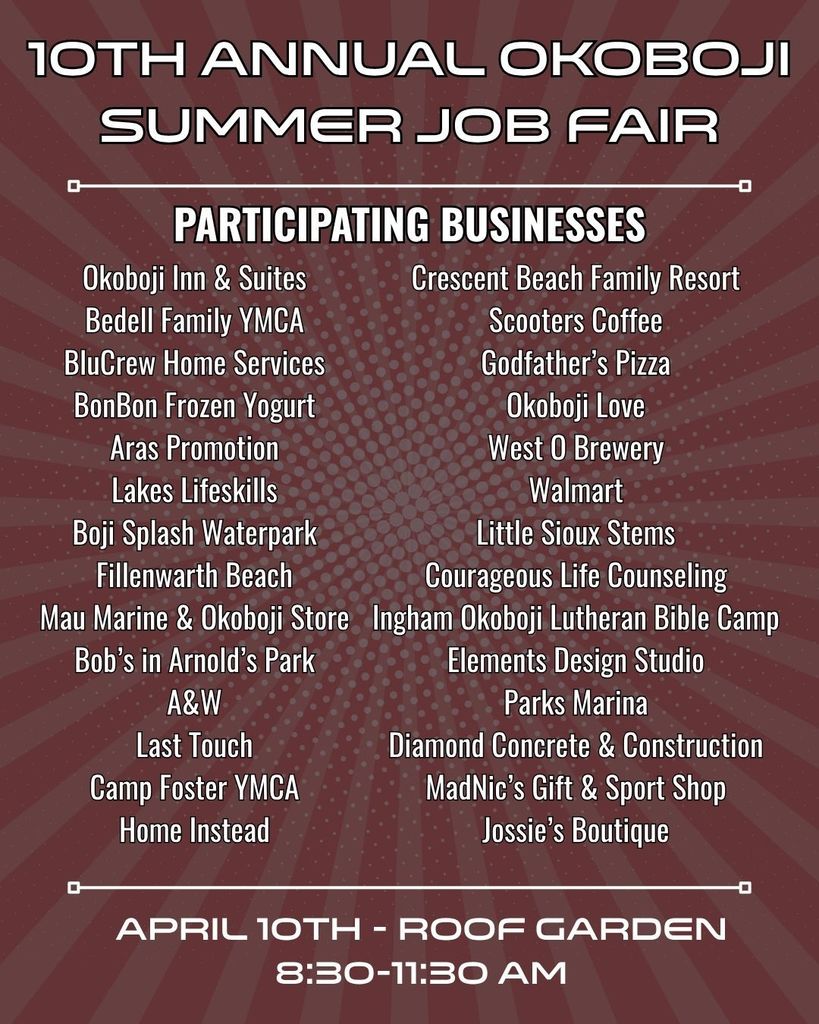 10th Annual Okoboji Summer Job Fair