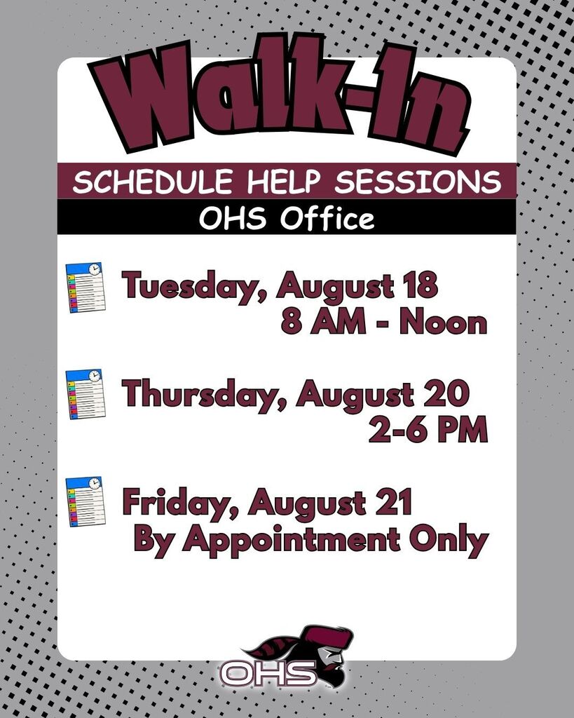 Walk In Scheduling Help Sessions