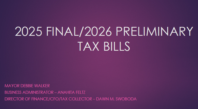 2025 final /2026 preliminary tax bills presentation slide