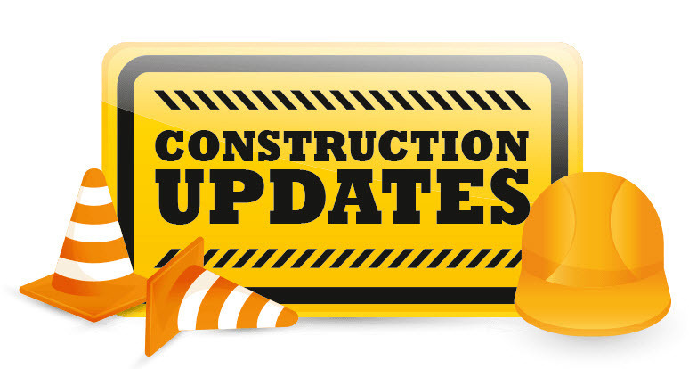 Image of a sign that says construction updates 