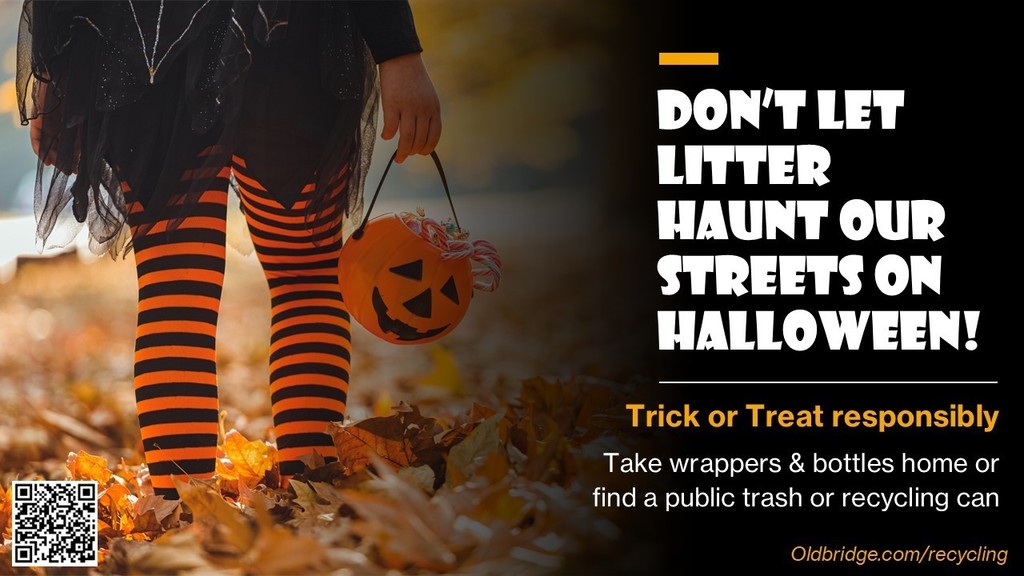 Flyer asking residents not to leave litter on our streets during Halloween