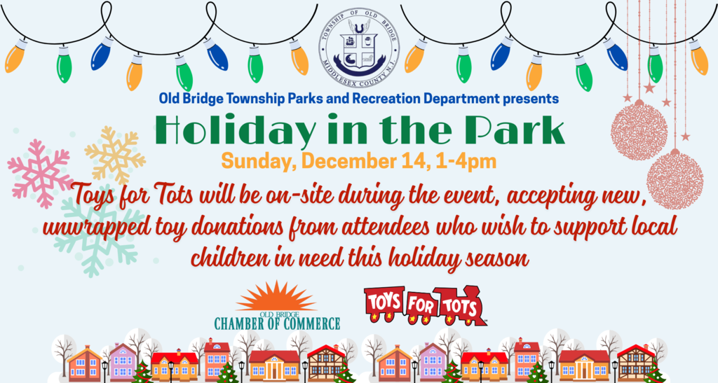 Toys for Tots will be on-site at our Holiday in the Park event on Sunday, December 14th, 2025 from 1PM to 4PM. Accepting new, unwrapped donations from attendees.