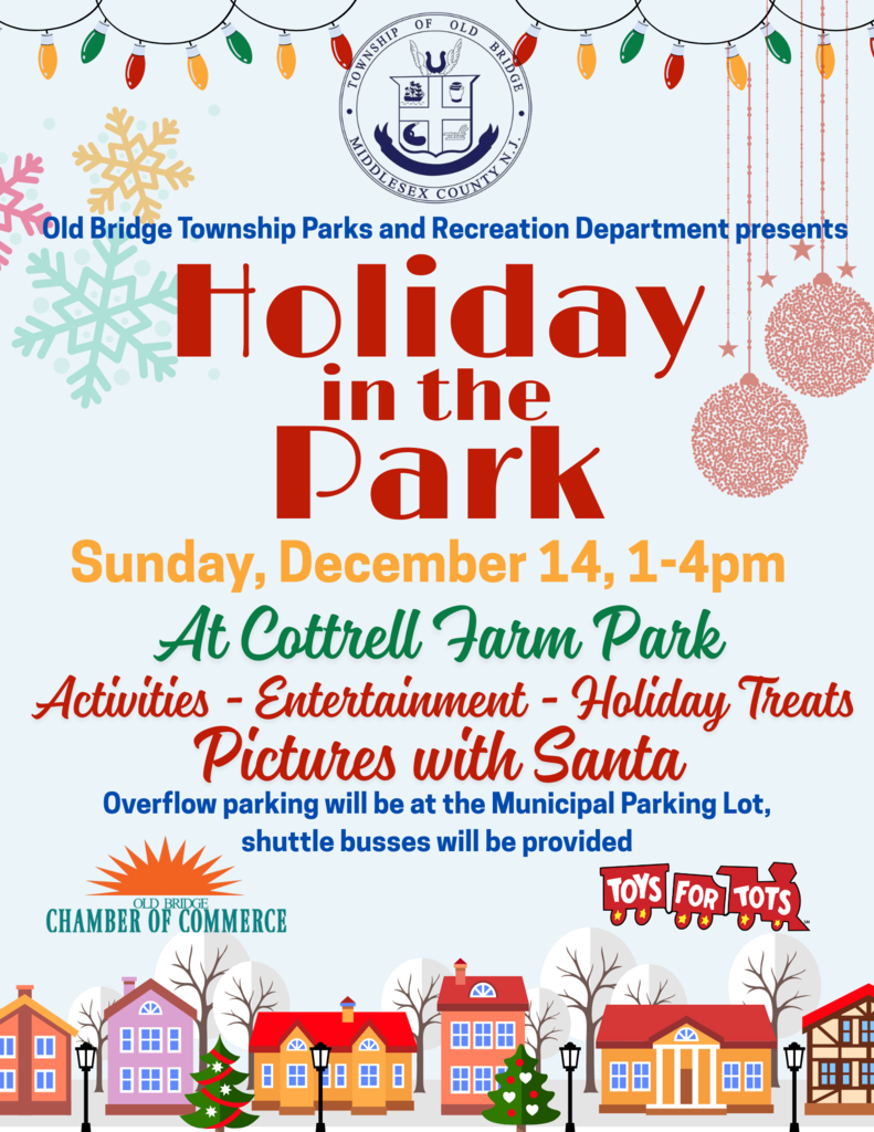 flyer for Holiday in the park and toys for tots drive