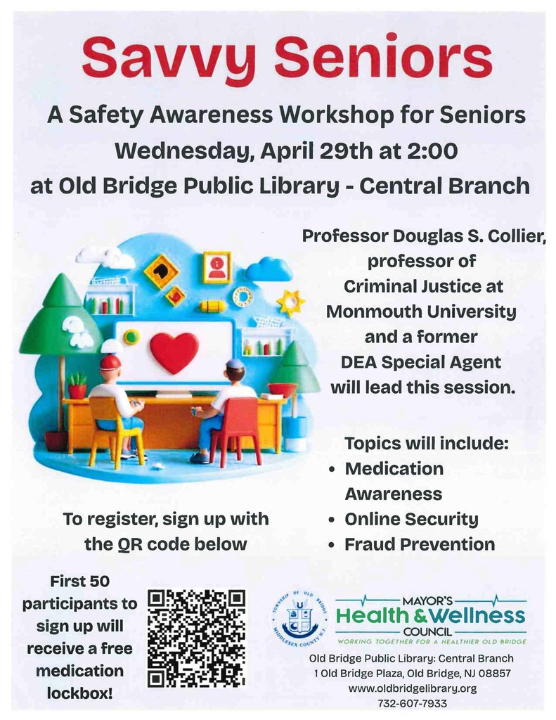 Join us for Savvy Seniors - A Safety Awareness Workshop for Seniors on Wednesday, April 29th, 2026 at 2:00PM. To sign up, scan the QR code below.