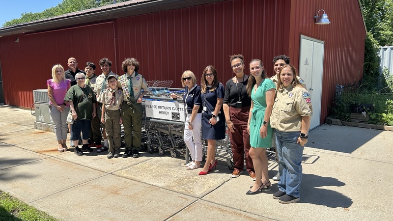 Daniel Gavrikov, a member of Boy Scout Troop 219 in Old Bridge, has completed a new shopping cart corral for the Food Bank as part of his Eagle Scout project.