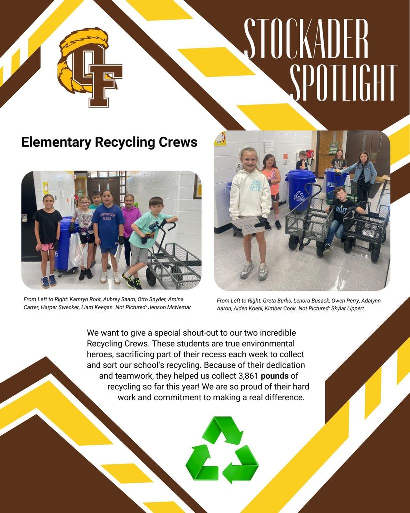 Stockader Spotlight focuses on the elementary recycling crews!