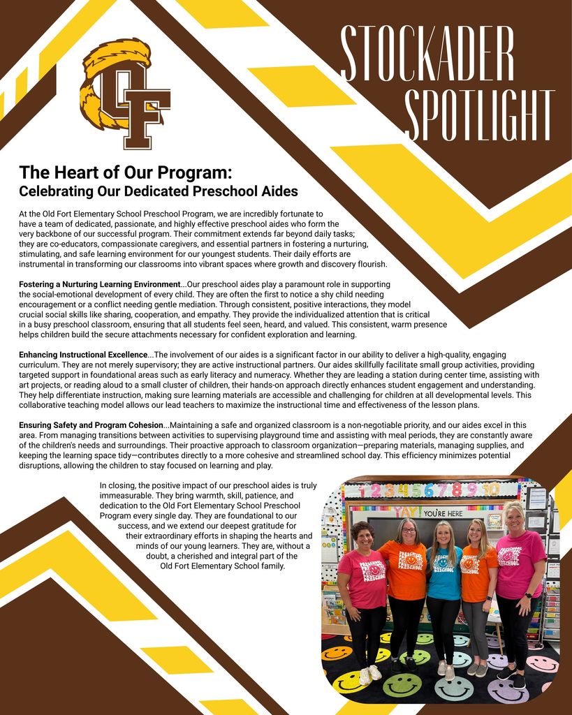Stockader Spotlight focuses on our Aides in the Preschool Program