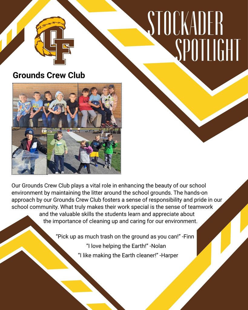 Stockader Spotlight focuses on our Elementary Grounds Crew Club at Old Fort Schools