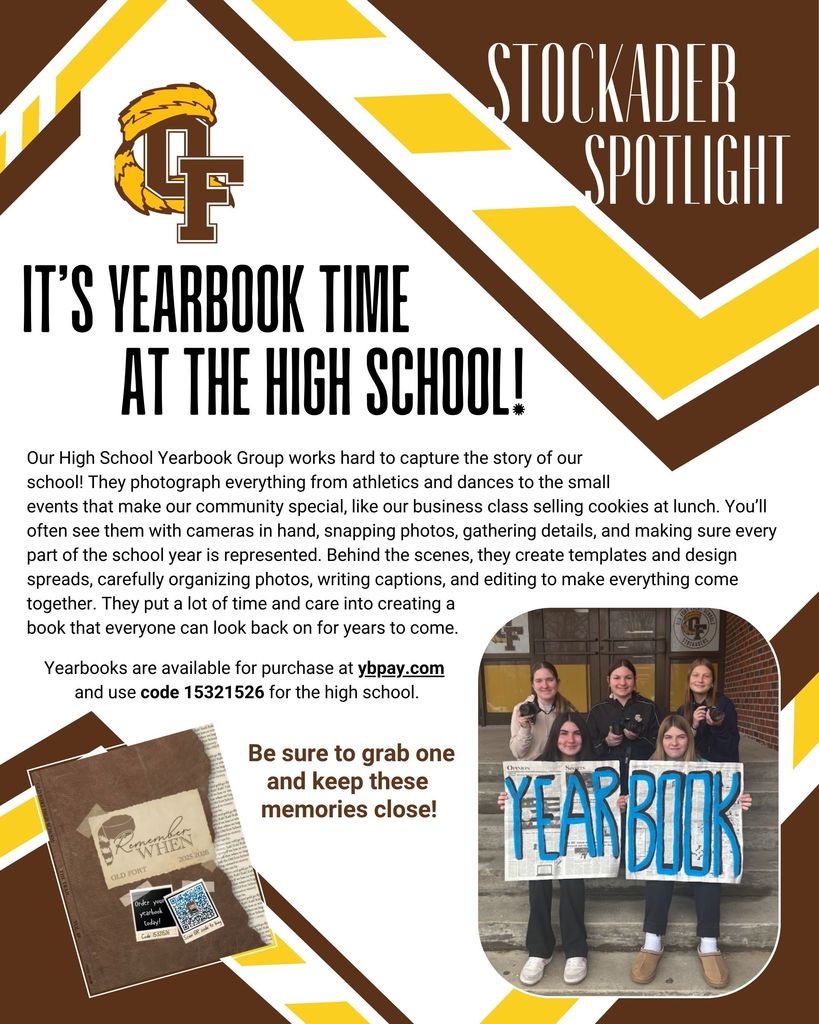 It's Yearbook time at the high school, order your yearbook for 2026!