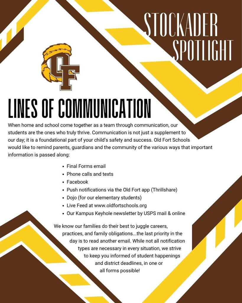 Old Fort LSD has several lines of communication and we strive to keep everyone informed