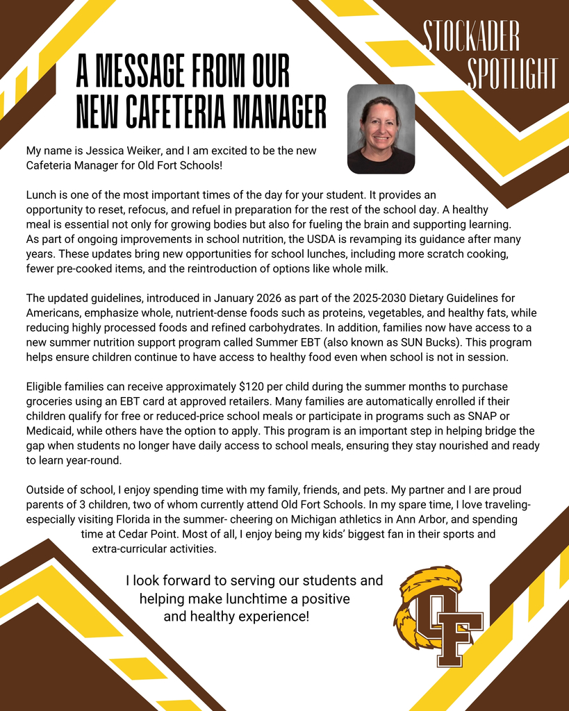 Meet our new Cafeteria Manager, Jessica Weiker