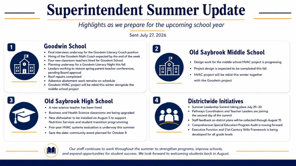 Superintendent Summer Update - July 27, 2026